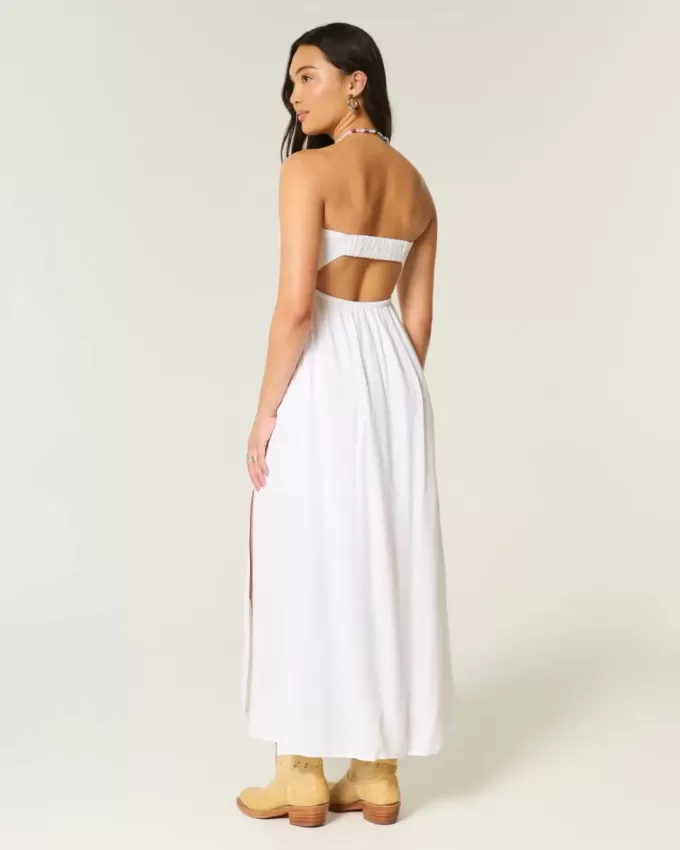 Trägerloses Maxikleid mit Twist-Brust Trägerloses Maxikleid mit Twist-Brust