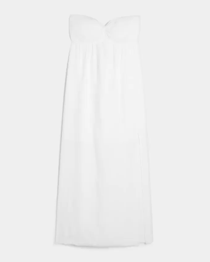 Trägerloses Maxikleid mit Twist-Brust Trägerloses Maxikleid mit Twist-Brust