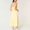 Trägerloses Midikleid aus Leinenmischung
