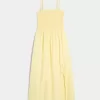 Trägerloses Midikleid aus Leinenmischung