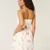 Trägerloses Minikleid aus Leinenmischung Trägerloses Minikleid aus Leinenmischung