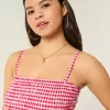 Trägerloses Minikleid mit gesmoktem Oberteil