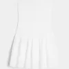 Trägerloses Minikleid mit gesmoktem Oberteil