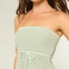 Trägerloses Pullover-Tube-Top im Häkel-Stil