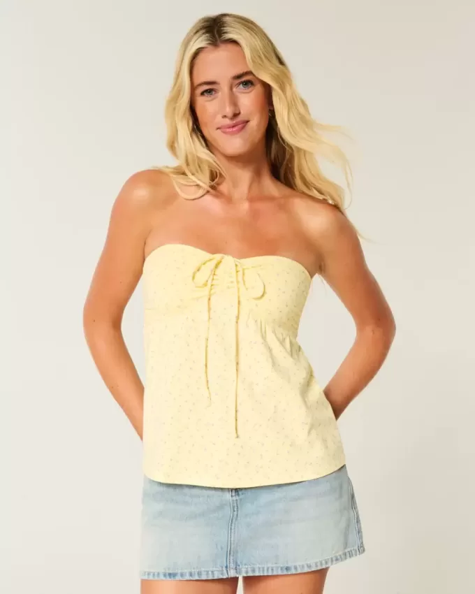 Trägerloses, tailliertes Babydoll-Oberteil Trägerloses, tailliertes Babydoll-Oberteil