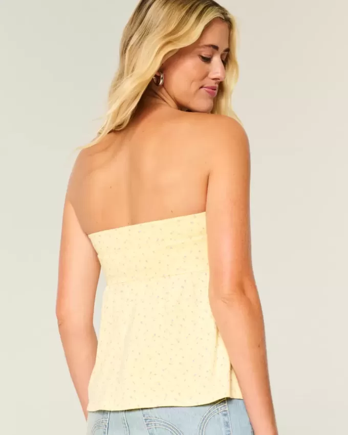 Trägerloses, tailliertes Babydoll-Oberteil Trägerloses, tailliertes Babydoll-Oberteil