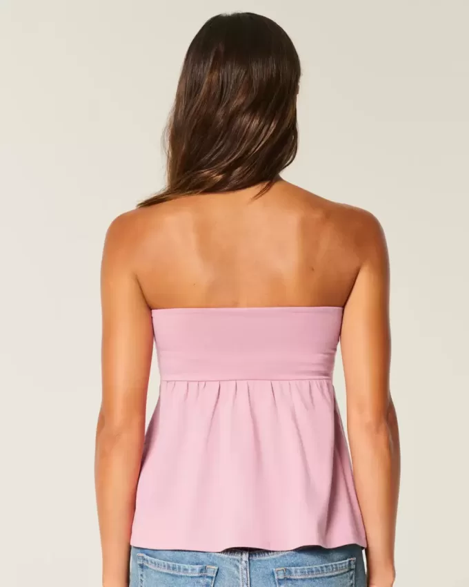 Trägerloses, tailliertes Babydoll-Oberteil Trägerloses, tailliertes Babydoll-Oberteil