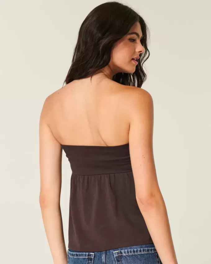 Trägerloses, tailliertes Babydoll-Oberteil Trägerloses, tailliertes Babydoll-Oberteil