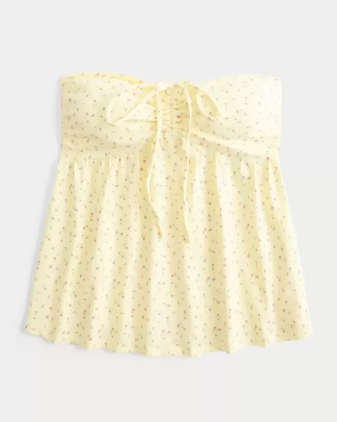 Trägerloses, tailliertes Babydoll-Oberteil Trägerloses, tailliertes Babydoll-Oberteil
