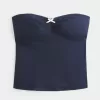 Trägerloses Top mit Picot-Spitzenbesatz Trägerloses Top mit Picot-Spitzenbesatz