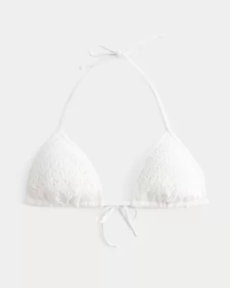 Triangel-Bikinioberteil mit Pailletten im Häkel-Stil