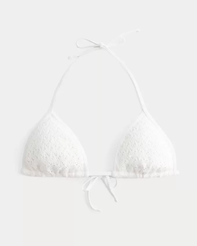 Triangel-Bikinioberteil mit Pailletten im Häkel-Stil Triangel-Bikinioberteil mit Pailletten im Häkel-Stil