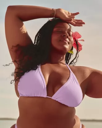 Triangel-Bikinioberteil mit Stickerei