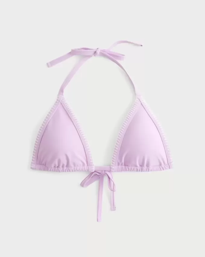 Triangel-Bikinioberteil mit Stickerei