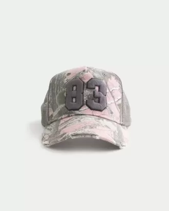 Trucker-Cap mit Camouflage-Zahlengrafik in Rosa Trucker-Cap mit Camouflage-Zahlengrafik in Rosa