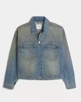 Trucker-Jacke aus verwaschenem Denim