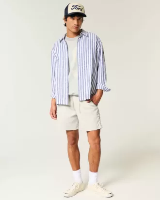 Twill-Shorts zum Überziehen bis zur Mitte des Oberschenkels