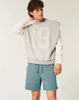 Twill-Shorts zum Überziehen bis zur Mitte des Oberschenkels