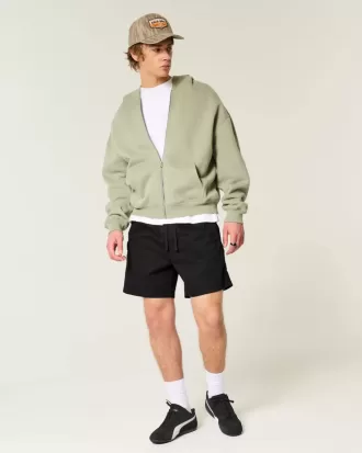 Twill-Shorts zum Überziehen bis zur Mitte des Oberschenkels