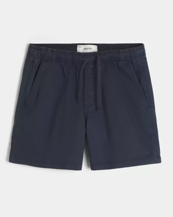 Twill-Shorts zum Überziehen bis zur Mitte des Oberschenkels Twill-Shorts zum Überziehen bis zur Mitte des Oberschenkels