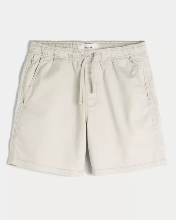Twill-Shorts zum Überziehen bis zur Mitte des Oberschenkels Twill-Shorts zum Überziehen bis zur Mitte des Oberschenkels
