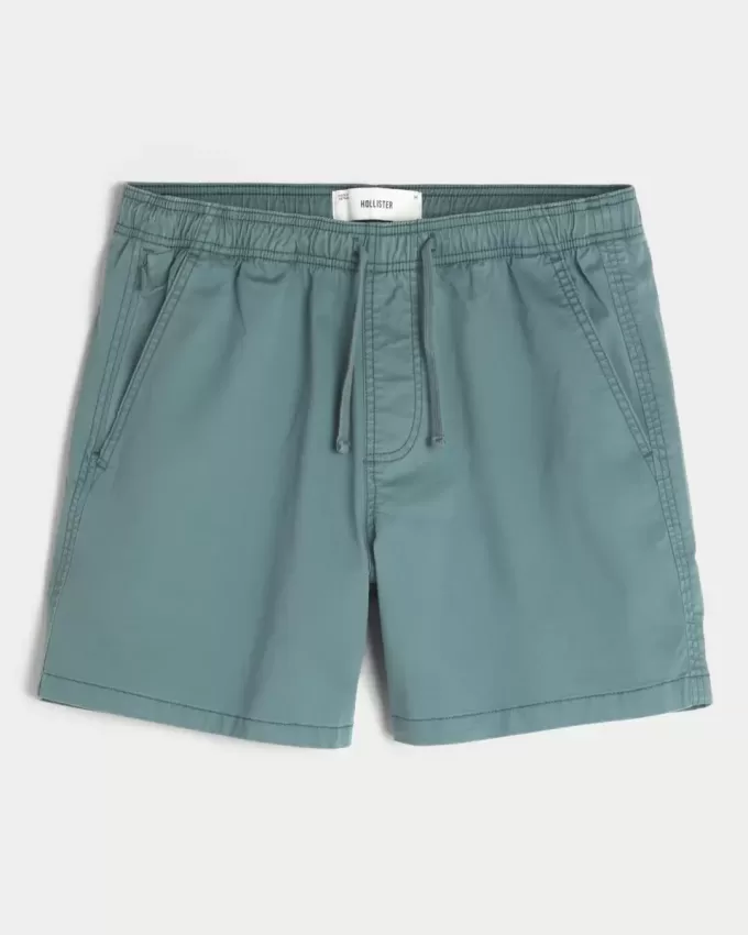 Twill-Shorts zum Überziehen bis zur Mitte des Oberschenkels Twill-Shorts zum Überziehen bis zur Mitte des Oberschenkels