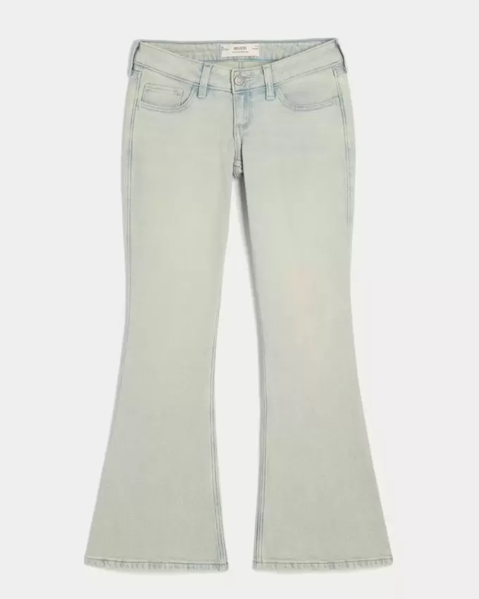 Ultra Low-Rise Flare Jeans in heller Waschung Ultra Low-Rise Flare Jeans in heller Waschung