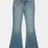 Ultra Low-Rise Flare Jeans mit mittlerer Waschung Ultra Low-Rise Flare Jeans mit mittlerer Waschung