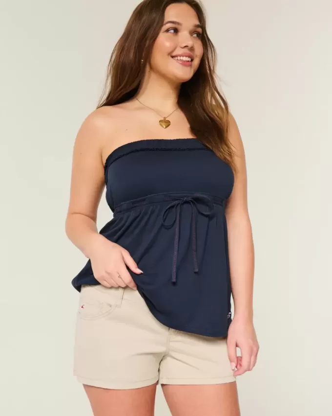 Ultra Low Rise Khaki Twill Mini Shorts Ultra Low Rise Khaki Twill Mini Shorts