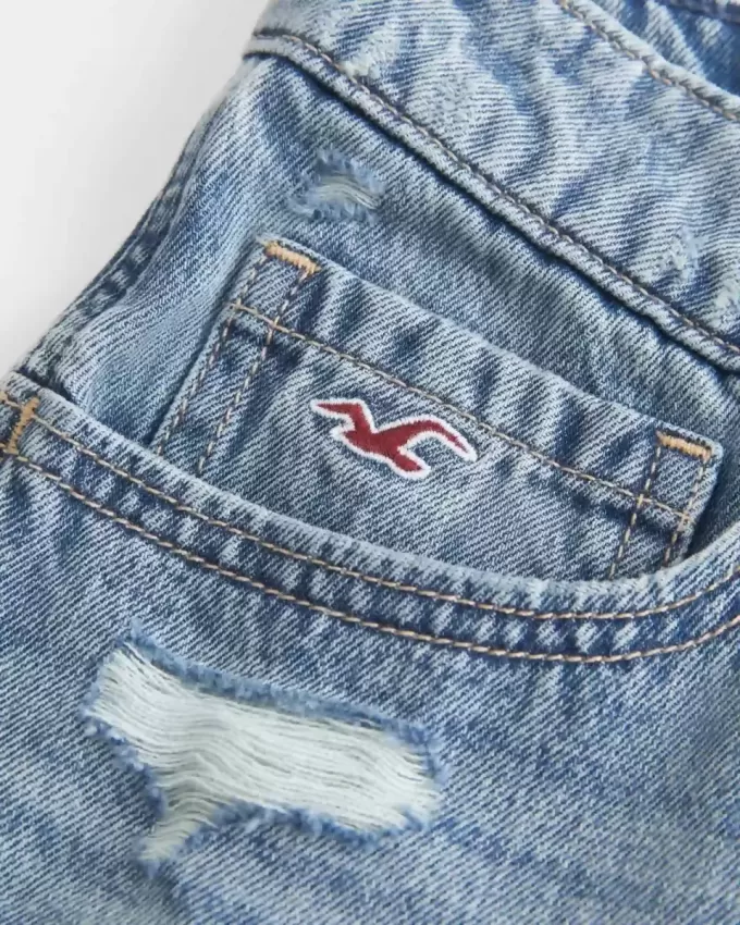Ultra Low Rise Mini-Jeansshorts mit Stickerei Ultra Low Rise Mini-Jeansshorts mit Stickerei