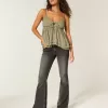 Ultra Low-Rise verwaschene schwarze Schlagjeans Ultra Low-Rise verwaschene schwarze Schlagjeans