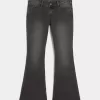 Ultra Low-Rise verwaschene schwarze Schlagjeans Ultra Low-Rise verwaschene schwarze Schlagjeans