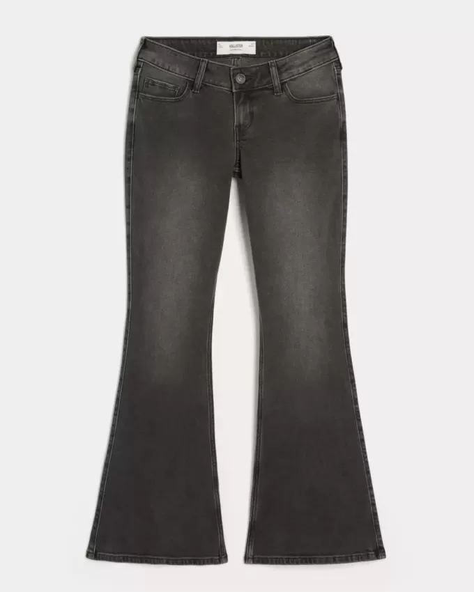 Ultra Low-Rise verwaschene schwarze Schlagjeans Ultra Low-Rise verwaschene schwarze Schlagjeans