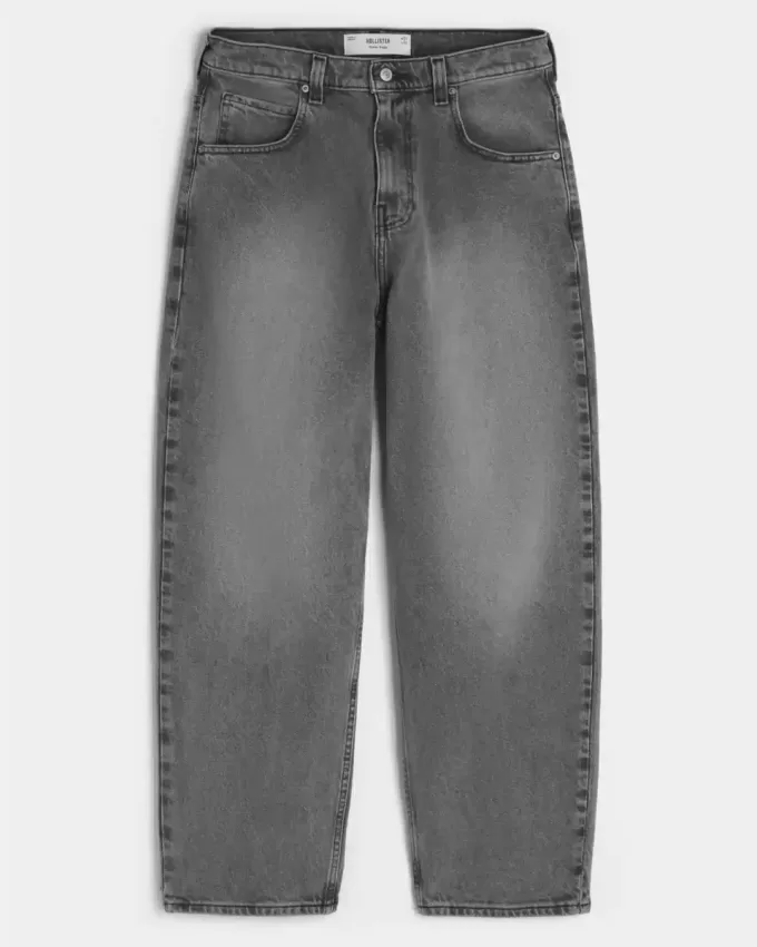 Verwaschene graue Skater-Baggy-Jeans Verwaschene graue Skater-Baggy-Jeans