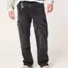 Verwaschene schwarze Baggy-Cargojeans Verwaschene schwarze Baggy-Cargojeans