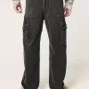 Verwaschene schwarze Baggy-Cargojeans Verwaschene schwarze Baggy-Cargojeans
