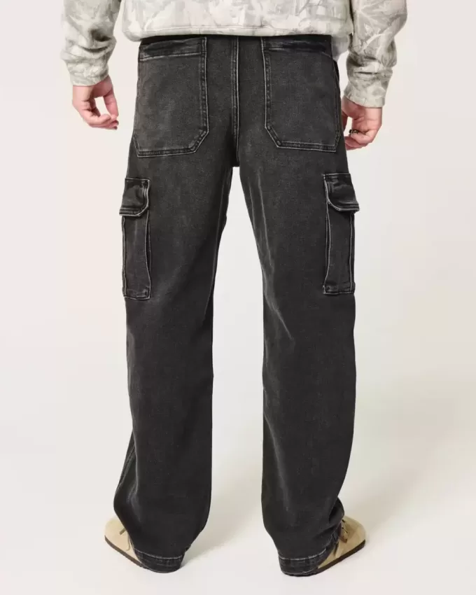Verwaschene schwarze Baggy-Cargojeans Verwaschene schwarze Baggy-Cargojeans