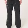 Verwaschene schwarze Baggy-Jeans Verwaschene schwarze Baggy-Jeans