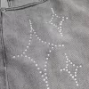 Verwaschene schwarze Baggy-Jeans mit Grafik und Verzierung Verwaschene schwarze Baggy-Jeans mit Grafik und Verzierung