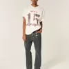 Verwaschene schwarze, lockere Jeans Verwaschene schwarze, lockere Jeans