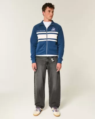 Verwaschene schwarze Skater-Baggy-Jeans