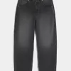 Verwaschene schwarze Skater-Baggy-Jeans mit Logo-Grafik Verwaschene schwarze Skater-Baggy-Jeans mit Logo-Grafik