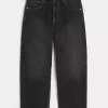 Verwaschene schwarze Skater-Baggy-Jeans mit Schlangenstickerei Verwaschene schwarze Skater-Baggy-Jeans mit Schlangenstickerei