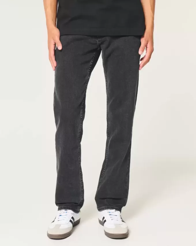 Verwaschene schwarze Slim Straight Jeans Verwaschene schwarze Slim Straight Jeans