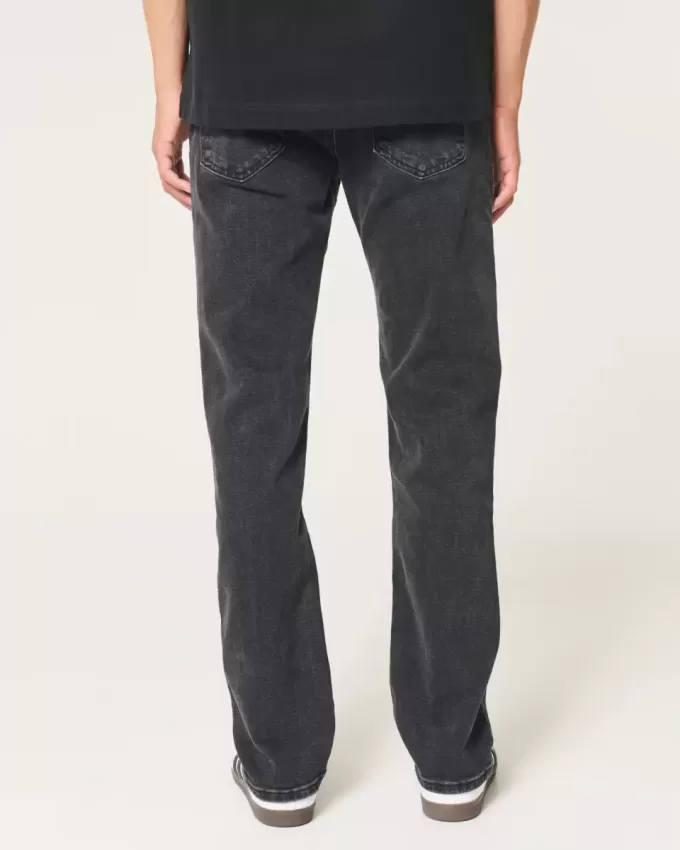 Verwaschene schwarze Slim Straight Jeans Verwaschene schwarze Slim Straight Jeans