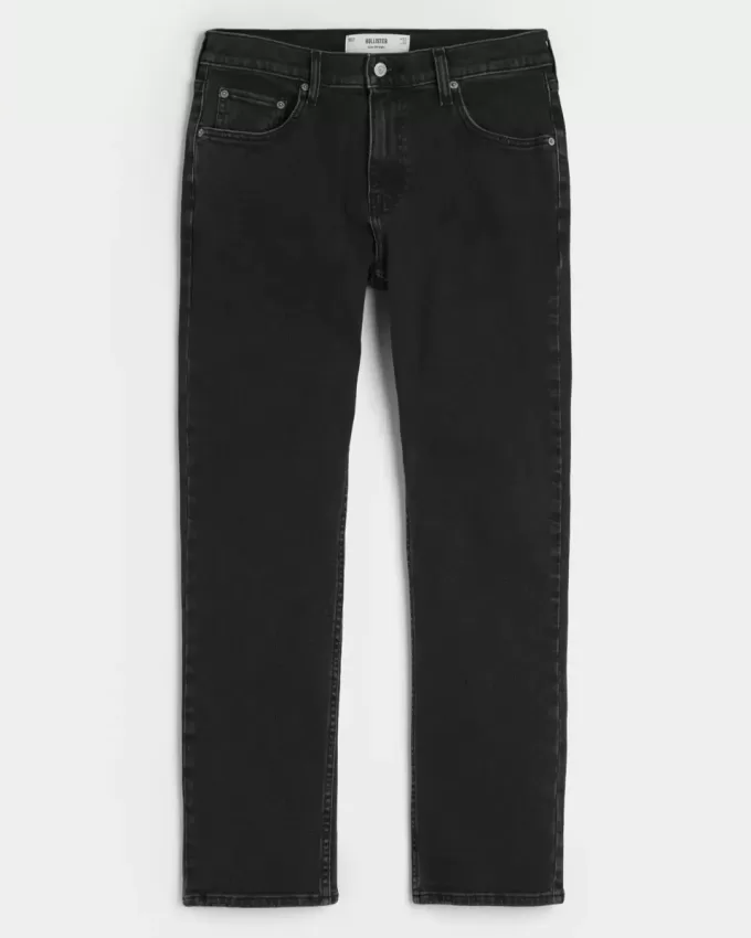 Verwaschene schwarze Slim Straight Jeans Verwaschene schwarze Slim Straight Jeans
