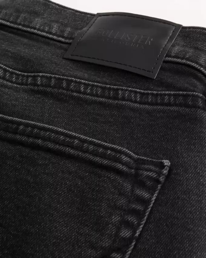 Verwaschene schwarze Slim Straight Jeans Verwaschene schwarze Slim Straight Jeans