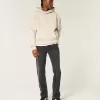 Verwaschene schwarze Straight Jeans Verwaschene schwarze Straight Jeans