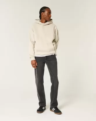 Verwaschene schwarze Straight Jeans