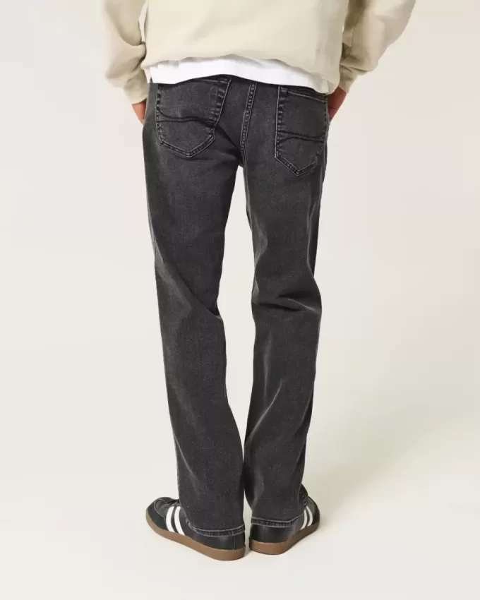 Verwaschene schwarze Straight Jeans Verwaschene schwarze Straight Jeans